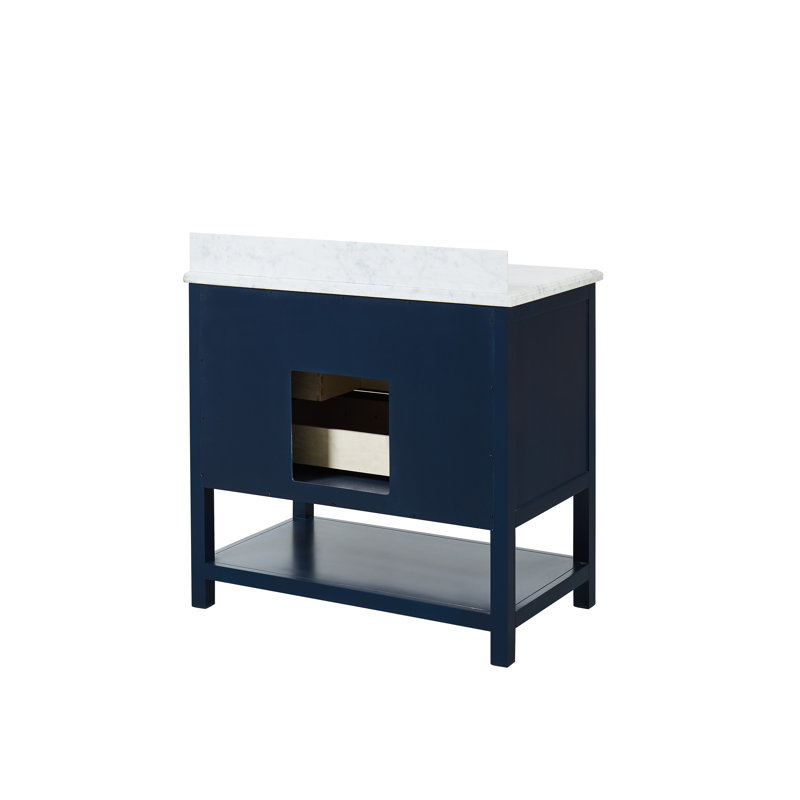 Breakwater Bay Pamula 37'' Single Bathroom Vanity with Marble Top & Reviews Wayfair